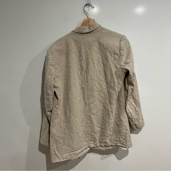 Zara Linen Relaxed Cuff Blazer - Picture 6 of 15